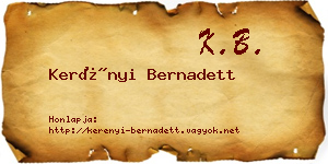 Kerényi Bernadett névjegykártya