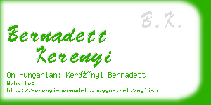 bernadett kerenyi business card